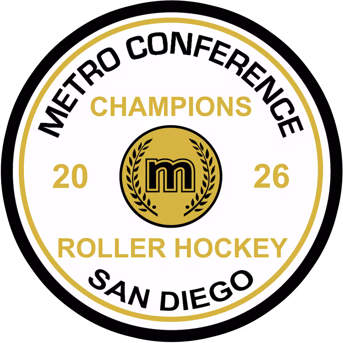 Original artwork for the Metro Conference Champions roller hockey patch submitted for chenille and appliqué digitizing